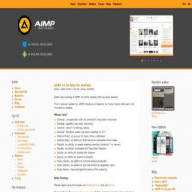 Скриншот главной страницы сайта aimp.ru