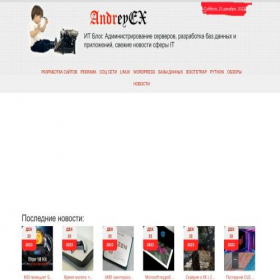 Скриншот главной страницы сайта andreyex.ru