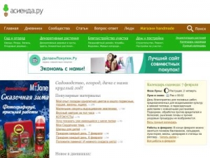 Скриншот главной страницы сайта asienda.ru