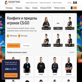 Скриншот главной страницы сайта csgosettings.ru
