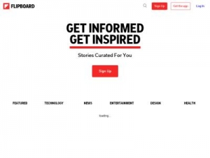 Скриншот главной страницы сайта flipboard.com