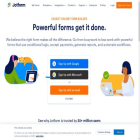 Скриншот главной страницы сайта form.jotform.com