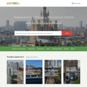 Скриншот главной страницы сайта metrinfo.ru