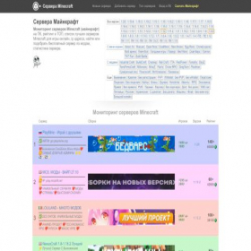 Скриншот главной страницы сайта monitoringminecraft.ru