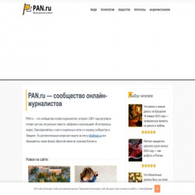 Скриншот главной страницы сайта pan.ru