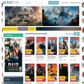 Скриншот главной страницы сайта playzona.org