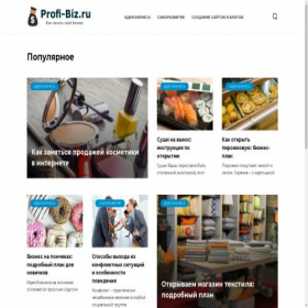 Скриншот главной страницы сайта profi-biz.ru