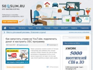 Скриншот главной страницы сайта seoslim.ru