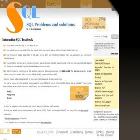 Скриншот главной страницы сайта sql-tutorial.ru