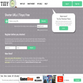 Скриншот главной страницы сайта tiny.cc