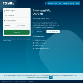 Скриншот главной страницы сайта tinyurl.com