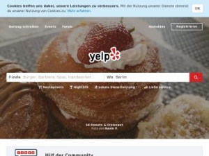 Скриншот главной страницы сайта yelp.com