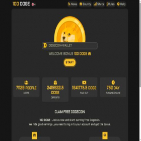 Скриншот главной страницы сайта 100doge.biz