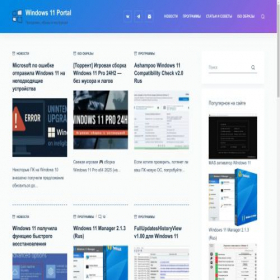 Скриншот главной страницы сайта 11windows.ru