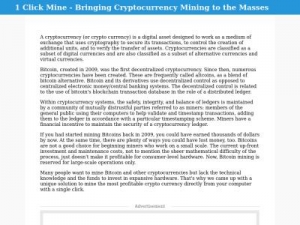 Скриншот главной страницы сайта 1clickmine.com