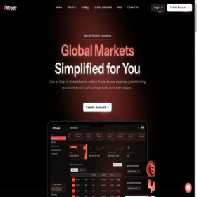 Скриншот главной страницы сайта 1xtrade.com