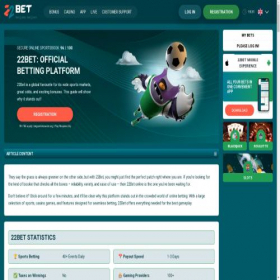 Скриншот главной страницы сайта 22bet7.net