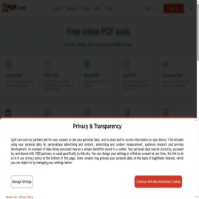 Скриншот главной страницы сайта 2pdf.com