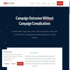 Скриншот главной страницы сайта 33across.com