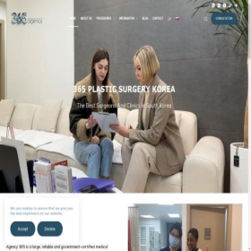 Скриншот главной страницы сайта 365plasticsurgerykorea.com