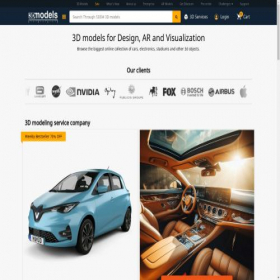 Скриншот главной страницы сайта 3dmodels.org
