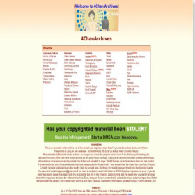 Скриншот главной страницы сайта 4chanarchives.com