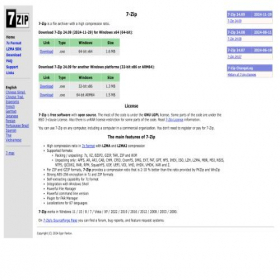Скриншот главной страницы сайта 7-zip.com