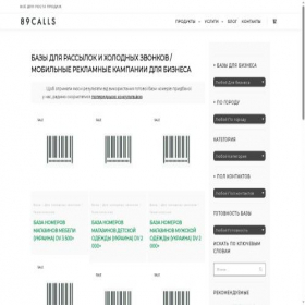Скриншот главной страницы сайта 89calls.com
