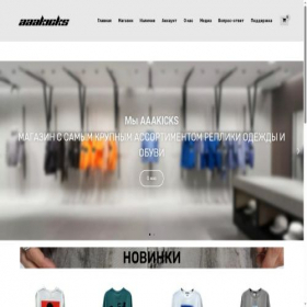 Скриншот главной страницы сайта aaakicks.site
