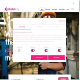 Скриншот главной страницы сайта absolutejobs.be