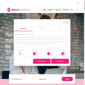 Скриншот главной страницы сайта absoluteprofessionals.be