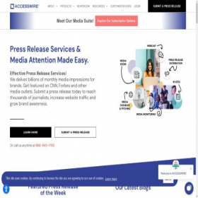 Скриншот главной страницы сайта accesswire.com