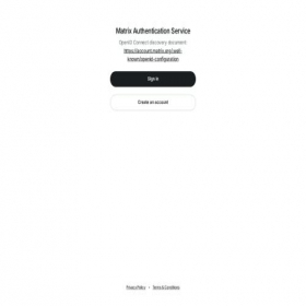 Скриншот главной страницы сайта account.matrix.org