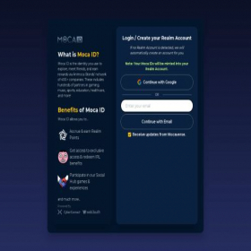 Скриншот главной страницы сайта account.mocaverse.xyz