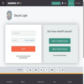 Скриншот главной страницы сайта account.nordfx.com