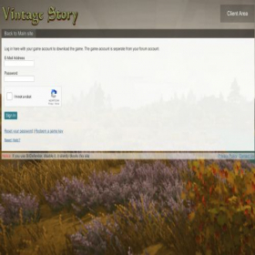 Скриншот главной страницы сайта account.vintagestory.at