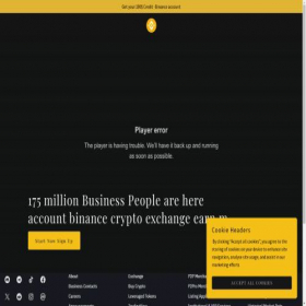 Скриншот главной страницы сайта accountbinance.com