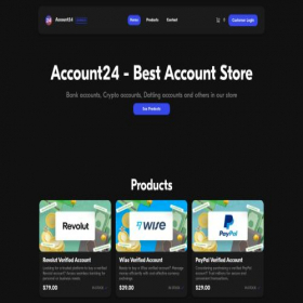Скриншот главной страницы сайта accounts24.store