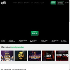 Скриншот главной страницы сайта acrpoker.eu