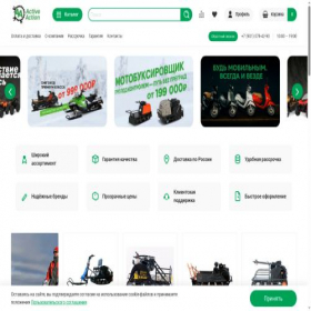 Скриншот главной страницы сайта activeaction.ru