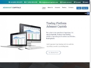 Скриншот главной страницы сайта adamantcapitals.com