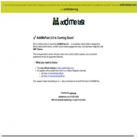 Скриншот главной страницы сайта addmefast.com