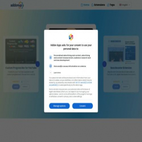 Скриншот главной страницы сайта addonup.com