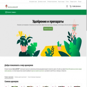 Скриншот главной страницы сайта adeniumboom.ru