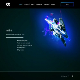 Скриншот главной страницы сайта adfirst.vc