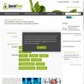 Скриншот главной страницы сайта adhesives.specialchem.com