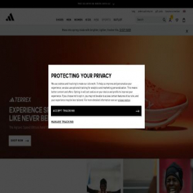 Скриншот главной страницы сайта adidas.co.uk
