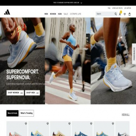 Скриншот главной страницы сайта adidas.com