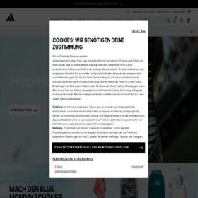 Скриншот главной страницы сайта adidas.de