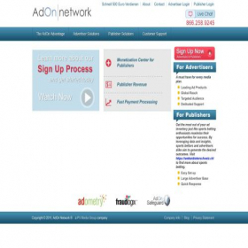 Скриншот главной страницы сайта adonnetwork.com